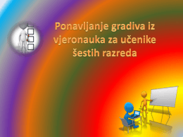 Ponavljanje gradiva iz vjeronauka