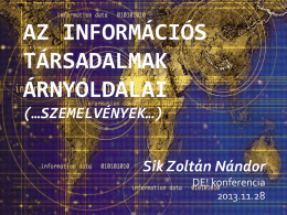 Sík Zoltán Nándor az információs társadalom árnyoldalaiból mutatott