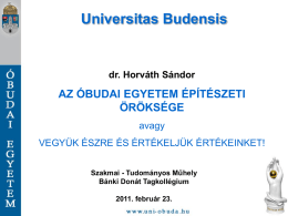 Hauszmann Alajos - Óbudai Egyetem Kollégium