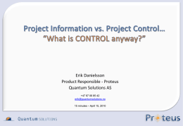 Project Information vs. Project Control