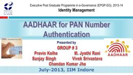 AADHAAR for PAN Number Authentication