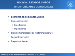 BOLIVIA Económica, Inversiones, Comercio y