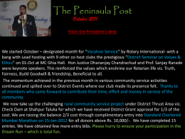 The Peninsula Post - Rotary Club Of Bombay Peninsula