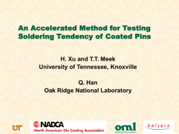 An Accelerated Method for Testing Soldering Tendency of Coated Pins H. Xu and T.T.