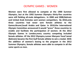 OLYMPIC GAMES : WOMEN Women were first allowed to compete at the 1900 Summer Olympics, but at the 1992 Summer Olympics thirty-five.