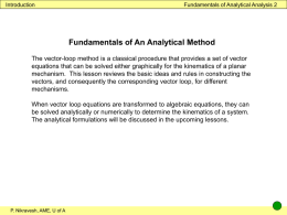 Introduction  Fundamentals of Analytical Analysis 2  Fundamentals of An Analytical Method The vector-loop method is a classical procedure that provides a set of.