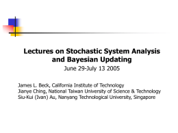 Lectures on Stochastic System Analysis and Bayesian Updating June 29-July 13 2005 James L.