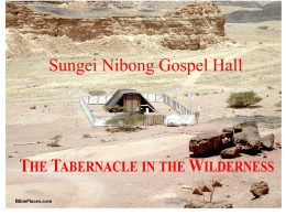 Sungei Nibong Gospel Hall  TABERNACLE STUDIES 20th Mar. 2011 – 1: The Salvation and Sovereignty of Christ. The Concept, Construction and Court Hangings of the.