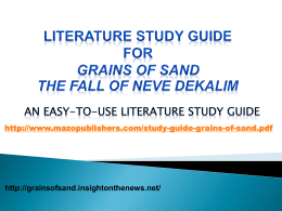 http://www.mazopublishers.com/study-guide-grains-of-sand.pdf  http://grainsofsand.insightonthenews.net/   “What children learn depends not only on what they are taught but also how they are taught, their development level, and their.