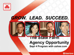 GROW. LEAD. SUCCEED.  The State Farm Agency Opportunity Sept 4 Program with ushaa.com.