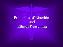 Principles of Bioethics and Ethical Reasoning นายวิจติ ร เงินมาก อายุ 30 ปี ได้ รับการ วินิจฉัยว่ าเป็ นไข้ หวัดใหญ่ ผู้ป่วยร้ องขอให้ แพทย์ ส่ ังยาปฏิชีวนะให้ ท่ านจะตัดสินใจอย่