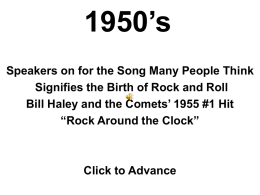 1950’s Speakers on for the Song Many People Think Signifies the Birth of Rock and Roll Bill Haley and the Comets’ 1955 #1