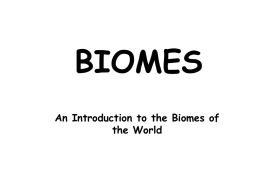 BIOMES An Introduction to the Biomes of the World    Definition of a Biome Terrestrial – referring to land Climatically controlled sets of  ecosystems  Characterized by distinct vegetation   In.