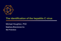 PESTIVIRUSES  The identification of the hepatitis C virus Michael Houghton, PhD Epiphany Biosciences Inc. San Francisco.