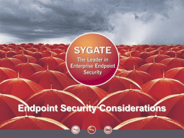 Endpoint Security Considerations  Agenda   Open Networks  PROs & CONs   Challenges  Alternatives   Open Networks are … Open  Inside  Wireless  Net Meeting  Instant Messenger  Email 