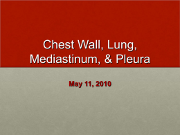 Chest Wall, Lung, Mediastinum, & Pleura May 11, 2010   Trachea   Tracheal Injury • Tracheal Stenosis • Over-inflation of the cuff • Ischemia, scarring, stricture • Fistula development • Incorrect.