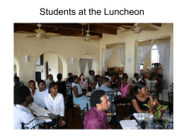 Students at the Luncheon From left to right: Dr. Clare Morrall, Dr.
