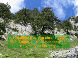 “Subalpine tree-ring chronologies from Bulgaria – the database of the University of Forestry"   M.