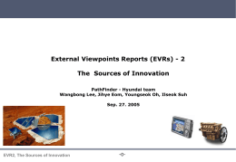 External Viewpoints Reports (EVRs) - 2  The Sources of Innovation PathFinder - Hyundai team Wangbong Lee, Jihye Eom, Youngseok Oh, Ilseok Suh Sep.