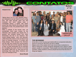 Bulletin n° 13 PRESENTATION  Talking about Cris is a very pleasant thing, I am honoured to be her friend for such a long time.