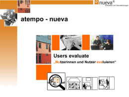 ®  atempo - nueva  Users evaluate „Nutzerinnen und Nutzer evaluieren“ ®  atempo - Graz  training and career.
