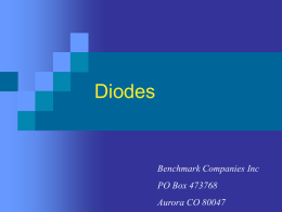 Diodes  Benchmark Companies Inc PO Box 473768 Aurora CO 80047   Diodes Objective 1 Diodes 1. Identify the purpose of a diode 2.