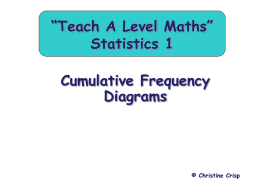 “Teach A Level Maths” Statistics 1 Cumulative Frequency Diagrams  © Christine Crisp   A stem and leaf diagram is used to show simple raw data which can.