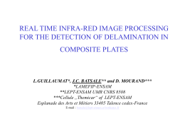 REAL TIME INFRA-RED IMAGE PROCESSING FOR THE DETECTION OF DELAMINATION IN COMPOSITE PLATES  L.GUILLAUMAT*, J.C.