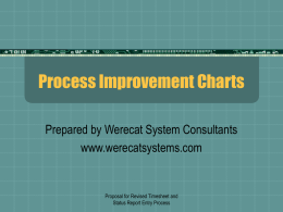 Process Improvement Charts Prepared by Werecat System Consultants www.werecatsystems.com  Proposal for Revised Timesheet and Status Report Entry Process.