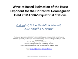Wavelet Based Estimation of the Hurst Exponent for the Horizontal Geomagnetic Field at MAGDAS Equatorial Stations G.
