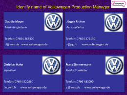 Identify name of Volkswagen Production Manager  Claudia Mayer  Jürgen Richter  Marketingleiterin  Personalleiter  Telefon: 07664 268300  Telefon: 07664 272130  cl@vwn.de www.volkswagen.de  ri@pgt.fr  www.volkswagen.de  Christian Hahn  Franz Zimmermann  Ingenieur  Produktionsleiter  Telefon: 07644 520860  Telefon: 0796 483090  hn.vwn.fr  z.@vwn.de  www.volkswagen.de  www.volkswagende   Identify the.
