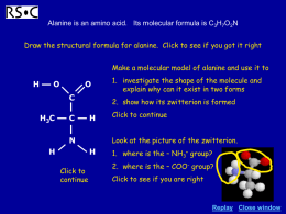 Alanine is an amino acid. Its molecular formula is C3H7O2N  Draw the structural formula for alanine.