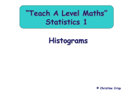“Teach A Level Maths” Statistics 1 Histograms  © Christine Crisp   Histograms e.g. The projected population of the U.K.