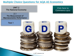 UNIT 2 The National Economy  Click here to Commence quiz  2.1  The Measurement of Macroeconomic Performance  Test 1  © APT Initiatives Ltd.