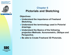 Chapter 6  Pictorials and Sketching Objectives:  Understand the importance of Freehand Sketching.  Understand the terminology used in Pictorial drawings.  Understand the Basics of the.