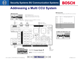 Security Systems BU Communication Systems  Addressing a Multi CCU System  09.12.2004  DCN MCCU IO Initializing  I&O Manual  ST/SEU-CO 1   Security Systems BU Communication Systems  Initializing a System   09.12.2004  System.