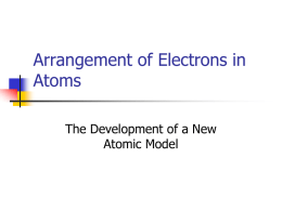Arrangement of Electrons in Atoms The Development of a New Atomic Model The Development of the Atom   Dalton’s model        Characteristics Dalton’s atomic theory Modifications to Dalton’s atomic.