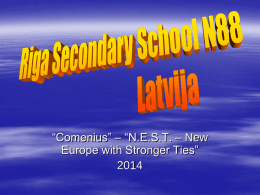“Comenius” – “N.E.S.T. – New Europe with Stronger Ties” The Book of Genesis.