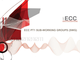 ECC PT1 SUB-WORKING GROUPS (SWG)   ECC PT1 Sub-Working Groups (SWG) SWG A - Spectrum Issues Chairman: Mr.