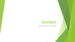 Anthem By Jarrett Pyle, p7 Ms. Kelly Anthem One Pager   Over the course of the summer I read Anthem by Ayn Rand.