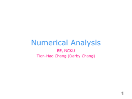 Numerical Analysis EE, NCKU Tien-Hao Chang (Darby Chang) Correlation coefficient   What we need is a single summary number that answers the following questions: – does.