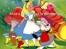 Alice’s Adventures in Wonderland  Figurative Language Onomatopoeia Next came an angry voice- the Rabbit’s- Pat! Pat!  Page: 43