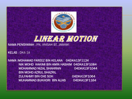 NAMA PENSYARAH : PN. ANISAH BT. JAWAWI  KELAS : DKA 1A NAMA :MOHAMAD FAREEZ BIN KELANA 04DKA13F1124 NIK MOHD HAKIMI BIN AMIN HASHIM.