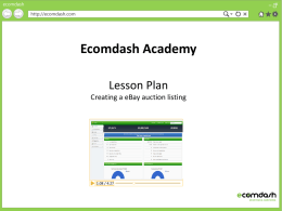 ecomdash http://ecomdash.com  Ecomdash Academy Lesson Plan Creating a eBay auction listing  1:08 / 4:27   ecomdash http://ecomdash.com  Before you set attributes for your product and create a listing for.