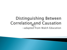 ~adapted from Walch Education   •  •  •  Correlation does not imply causation. If a change in one event is responsible for a change in another event,