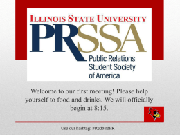 Welcome to our first meeting! Please help yourself to food and drinks.