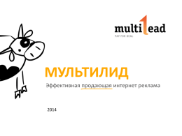 МУЛЬТИЛИД Эффективная продающая интернет реклама   Кто мы? Агентство инновационной реклам ы MULTILEAD входит в группу компаний MULTILINE Internet Live Project, работающей с 2003 года и.