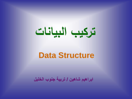  تركيب البيانات    Data Structure    ابراهيم شاهين   / تربية جنوب الخليل   تركيب البيانات :    يشير الى مجموعة من عناصر البيانات التي لها تنظيم خاص والتي.