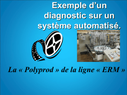 Exemple d’un diagnostic sur un système automatisé.  La « Polyprod » de la ligne « ERM »   On reçoit la demande d’intervention: DEMANDE D’INTERVENTION Atelier :