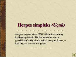 Herpes simpleks (Uçuk) Herpes simplex virus (HSV) ile infekte olmuş kişilerde gözlenir.